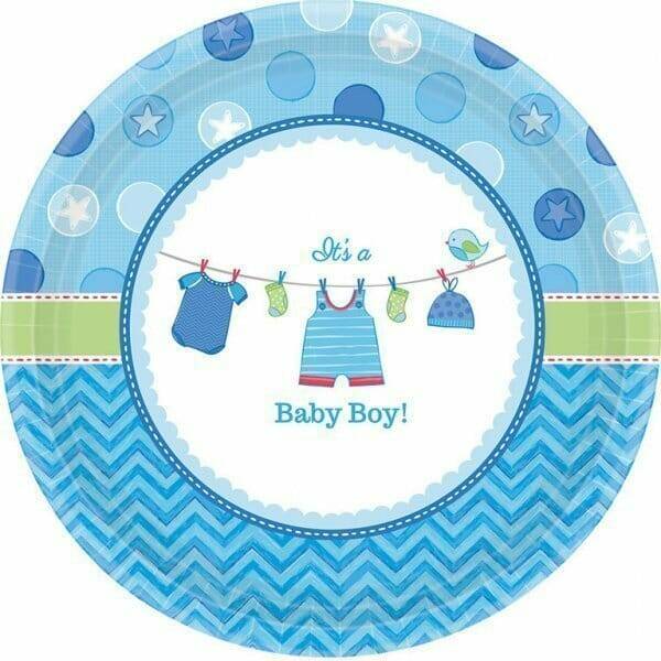 It's A Boy Baby Shower With Love Letter Paper Plates 17.8cm - 8pk