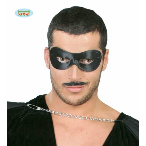 Satin Black Mask (Antifaz Pierrot) Zorro - Adult One Size