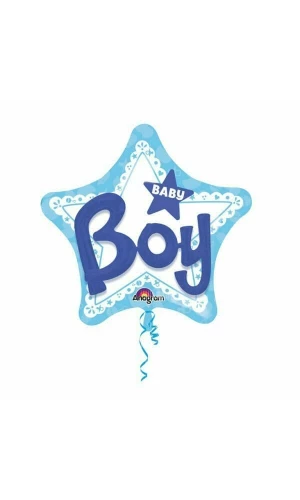 Multi Balloon Baby Boy Foil Balloon - 81 cm x 81cm
