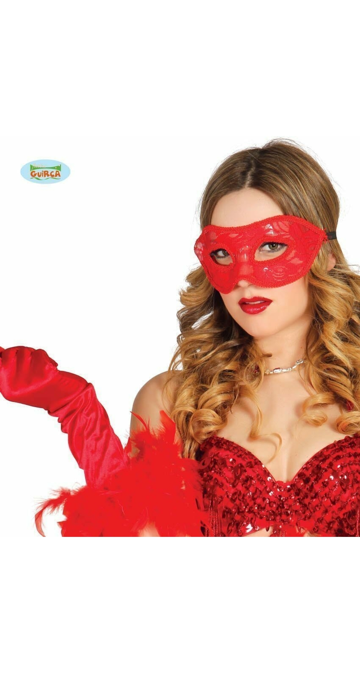 Venetian Lace Red Mask (Antifaz) - Adult One Size