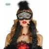 Venetian Feathered Black & Gold Mask (Antifaz Veneciano) - Adult One Size