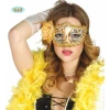 Venetian Rose Gold & Tiger Print Mask (Antifaz Con Rosa ) - Adult One Size