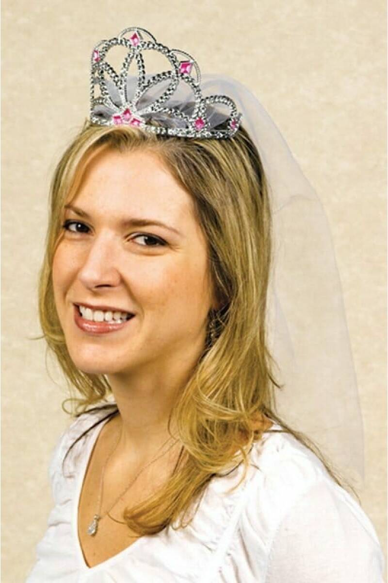 Hen Night Tiara with Veil Hen - 12.7 x 8.6cm