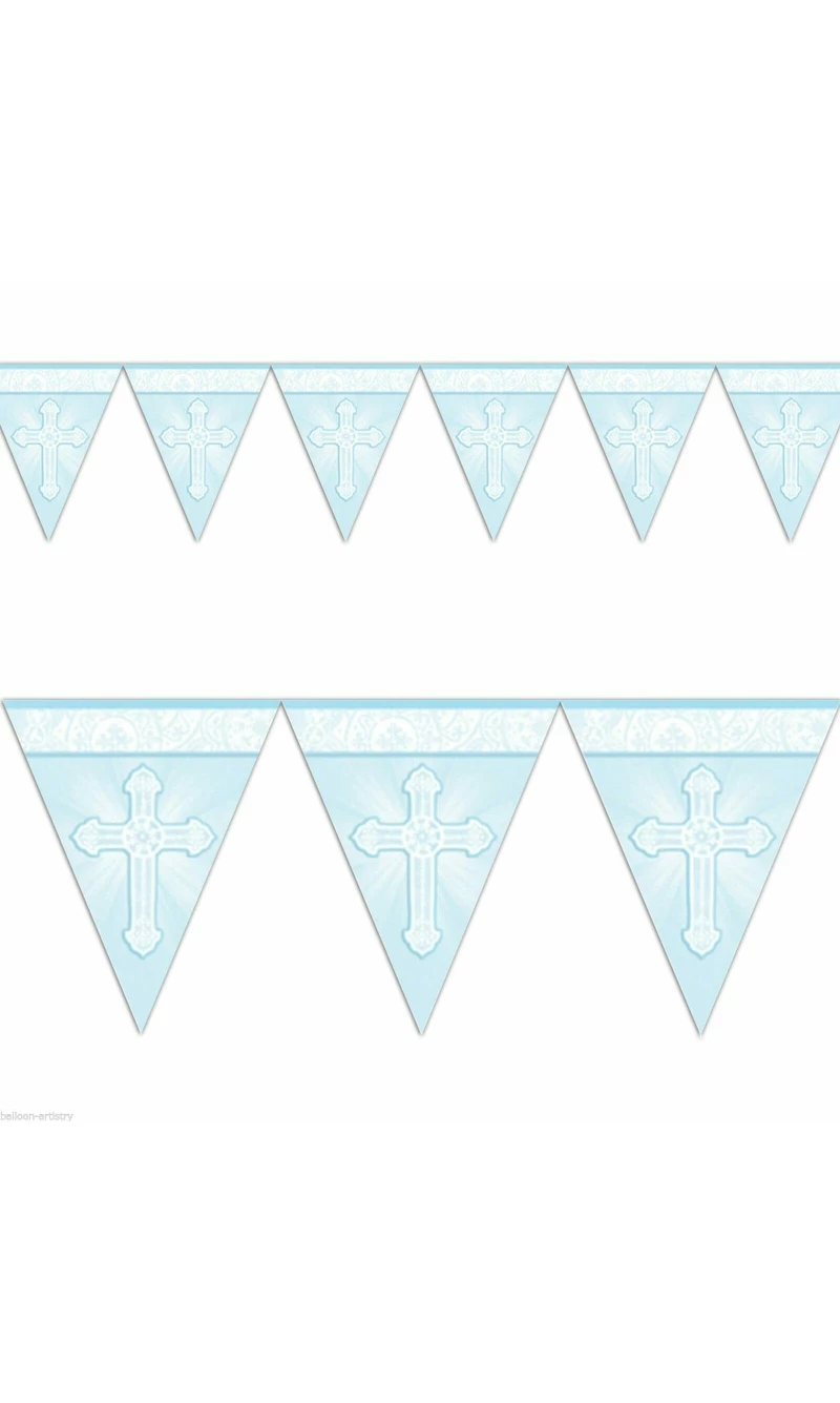Radiant Cross Blue Pennant Flag Banner - 3.65m