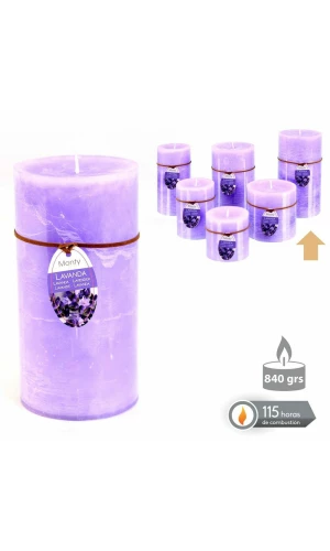 VELA CILÍNDRICA WITH PERFUME LAVENDER 8,70 X 17 CM