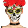Venetian Day Of The Dead Red Flower Mask