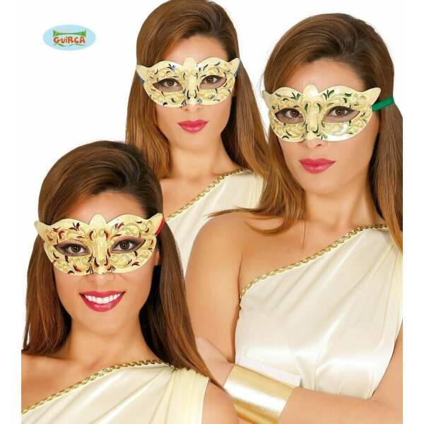 Venetian Mask (Blue, Red, Green) Assorted Colors - Adult One Size