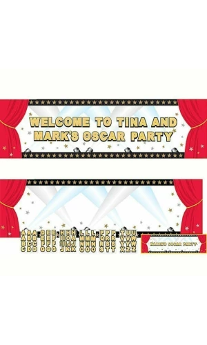 Hollywood Personalized Giant Sign Banner Kit 65" x 20" (165.1cm x 50.8cm) - 120pcs
