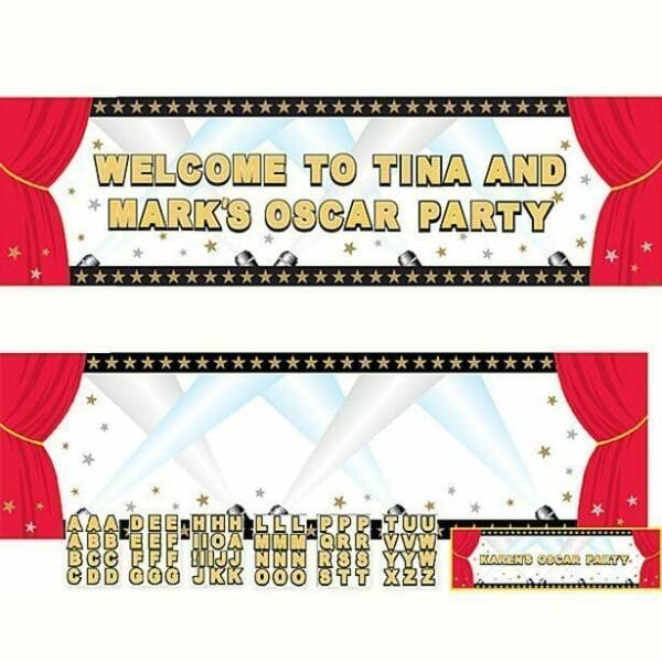 Hollywood Personalized Giant Sign Banner Kit 65" x 20" (165.1cm x 50.8cm) - 120pcs