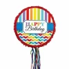 Happy Birthday Rainbow Pull Pinata - 45cm x 45cm x 8.2cm