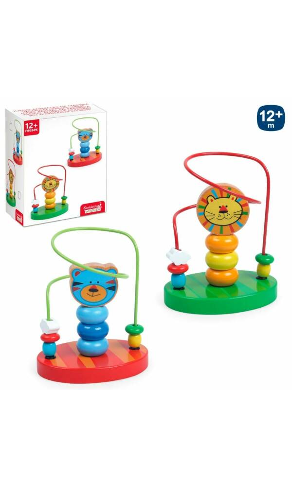 Lion Wooden Figure Abacus - 15cm x 10cm x 17cm