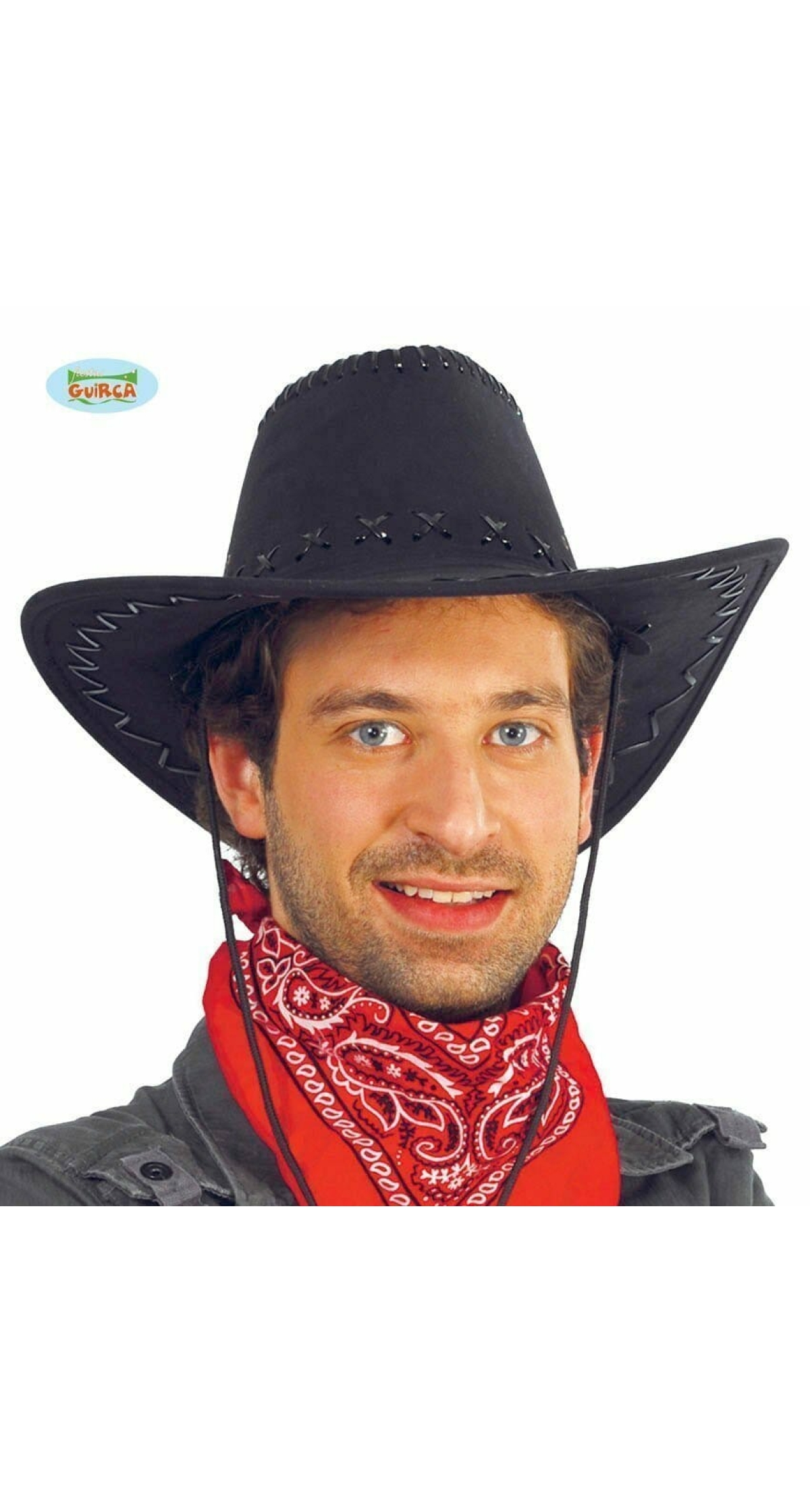 Cowboy Stitched Black Hat (Sombrero Vaquero) - Adult One Size