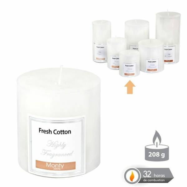 CYLINDRICAL CANDLE WITH PERFUME WHITE 7 X 7 CM