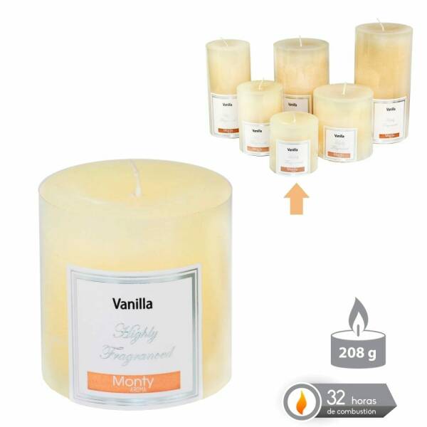 CYLINDRICAL CANDLE WITH PERFUME CREAM 7 X 7 CM