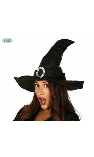 Stylish Black Witch Hat - Adult One Size