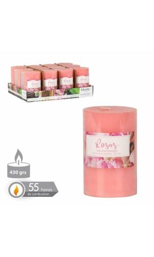 CYLINDRICAL CANDLE WITH PERFUME PINK 7,50 X 12 CM