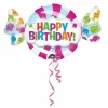 Happy Birthday Sweet Shop Foil Balloon 40" x 24" (101cm x 60cm)
