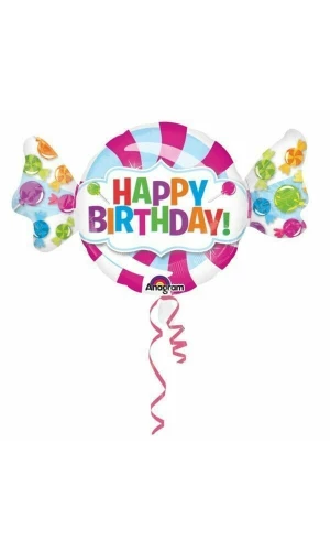 Happy Birthday Sweet Shop Foil Balloon 40" x 24" (101cm x 60cm)