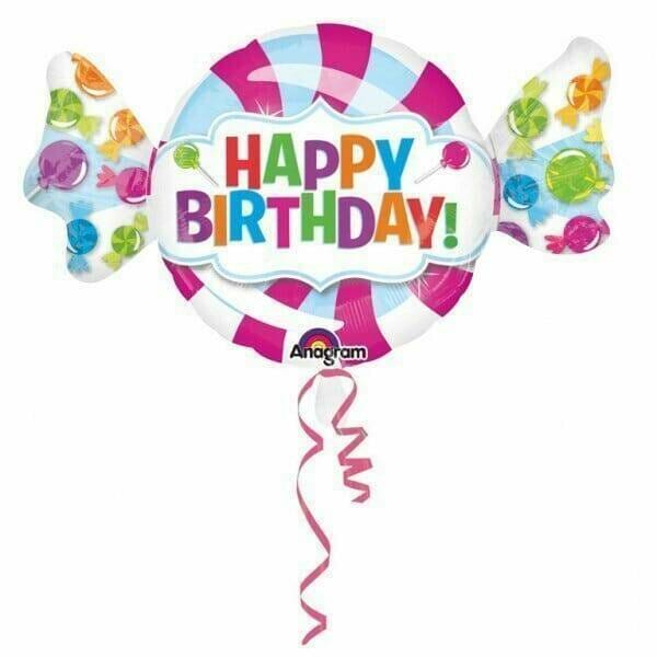 Happy Birthday Sweet Shop Foil Balloon 40" x 24" (101cm x 60cm)