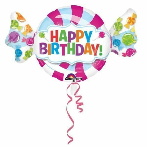 Happy Birthday Sweet Shop Foil Balloon 40" x 24" (101cm x 60cm)