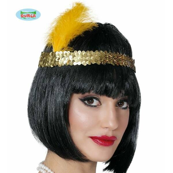 Charleston Gold Headband with Feathers