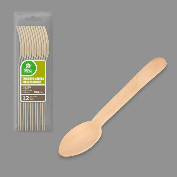 Wooden Tea Spoon 14cm - 12pk