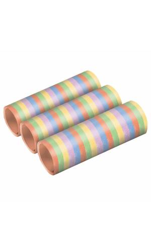 Stripes Pastel Paper Streamers (0.7 x 400cm) - 3pk