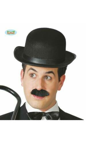 Black Felt Bowler Hat - Adult One Size