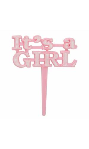 It's a Girl Pink Cake Picks - 8pk