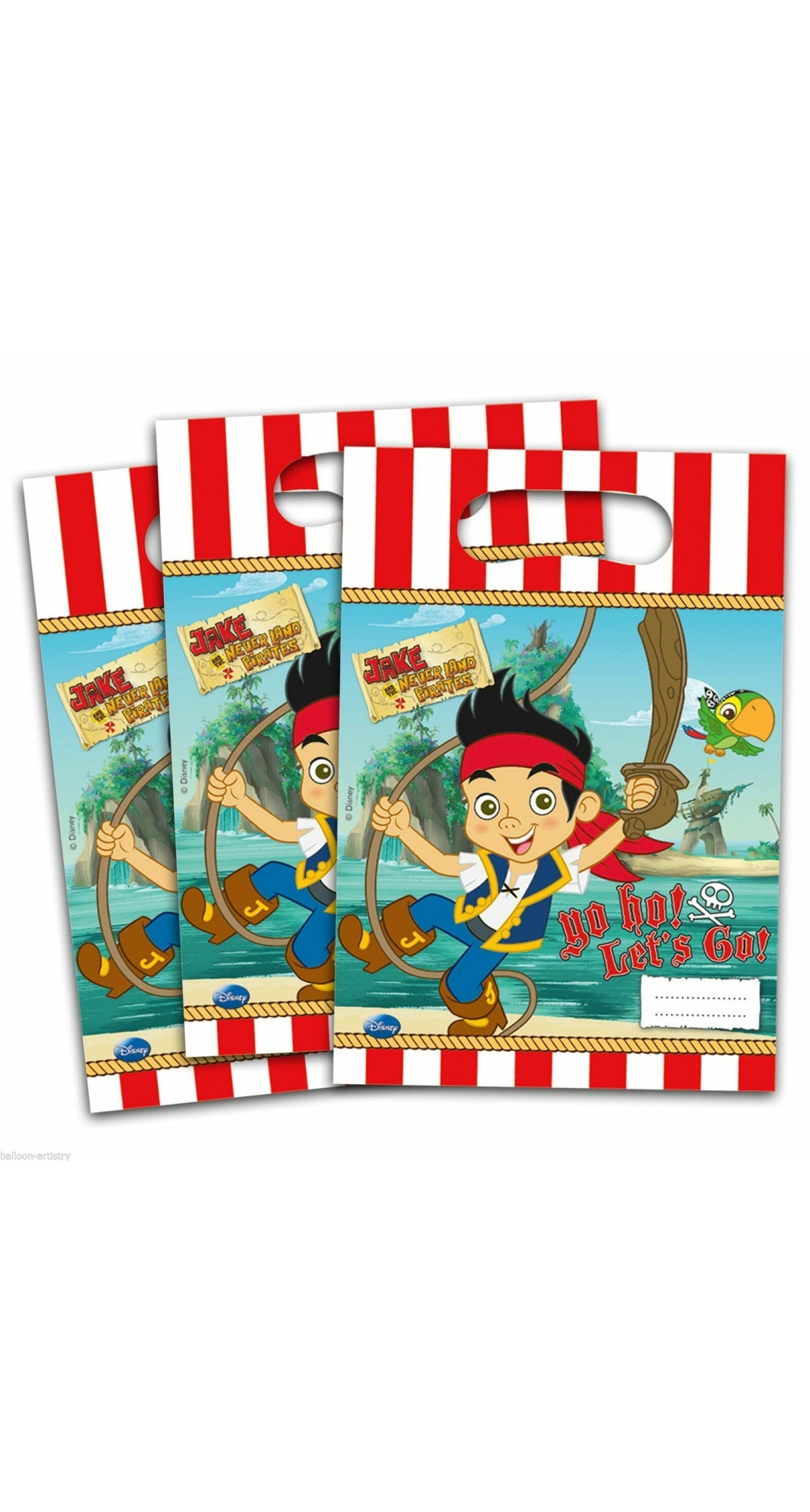 Jake and the Never Land Pirates Plastic Party Bags - 6pk