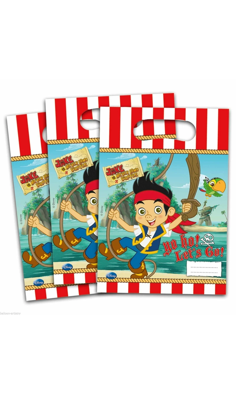 Jake and the Never Land Pirates Plastic Party Bags - 6pk
