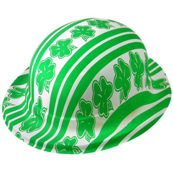 St Patrick's Day Plastic Shamrock Bowler Hat - 1pk