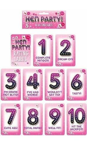 Hen Night Male Rating Card Game - 10pk