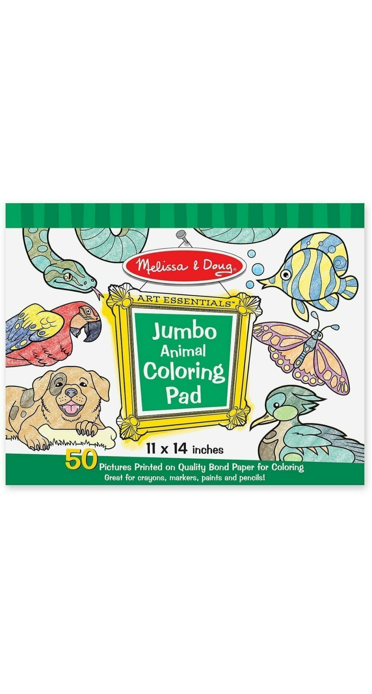 Melissa and Doug Jumbo Colouring Pad Animals 11" x 14" - 50 Pages