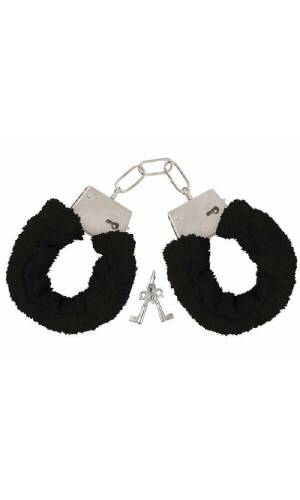 Handcuffs Furry Black - Adult One Size