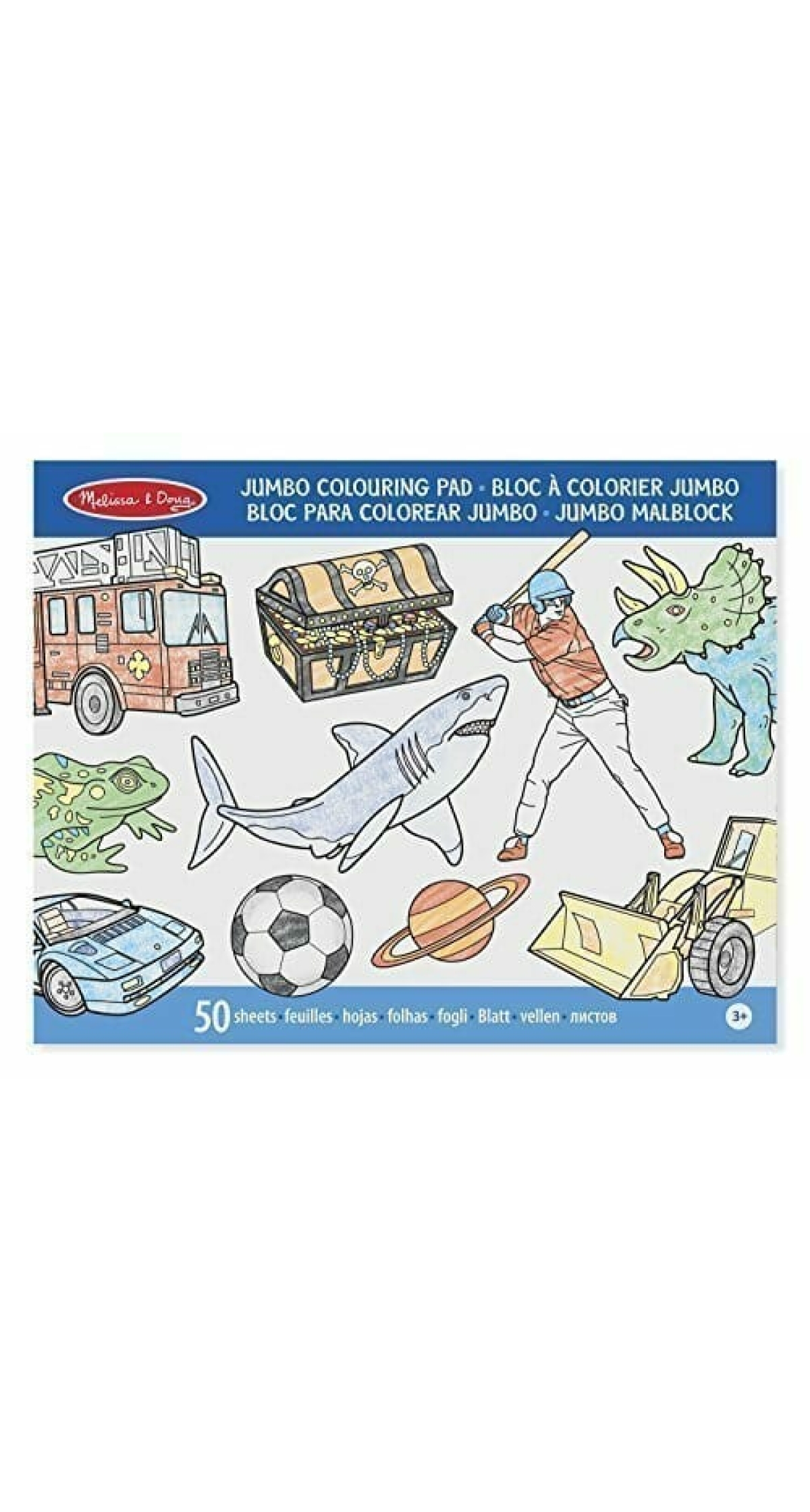 Melissa & Doug Jumbo Blue Colouring Pad 11" x 14" - 50 Pages