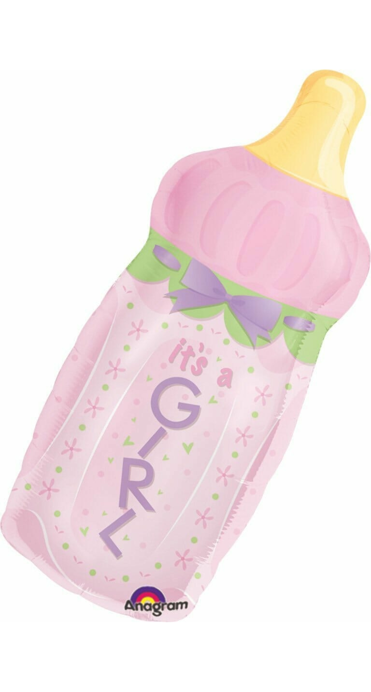 Baby Bottle Girl Super Shape Foil Balloon 13" x 31" (33cm x 79cm)