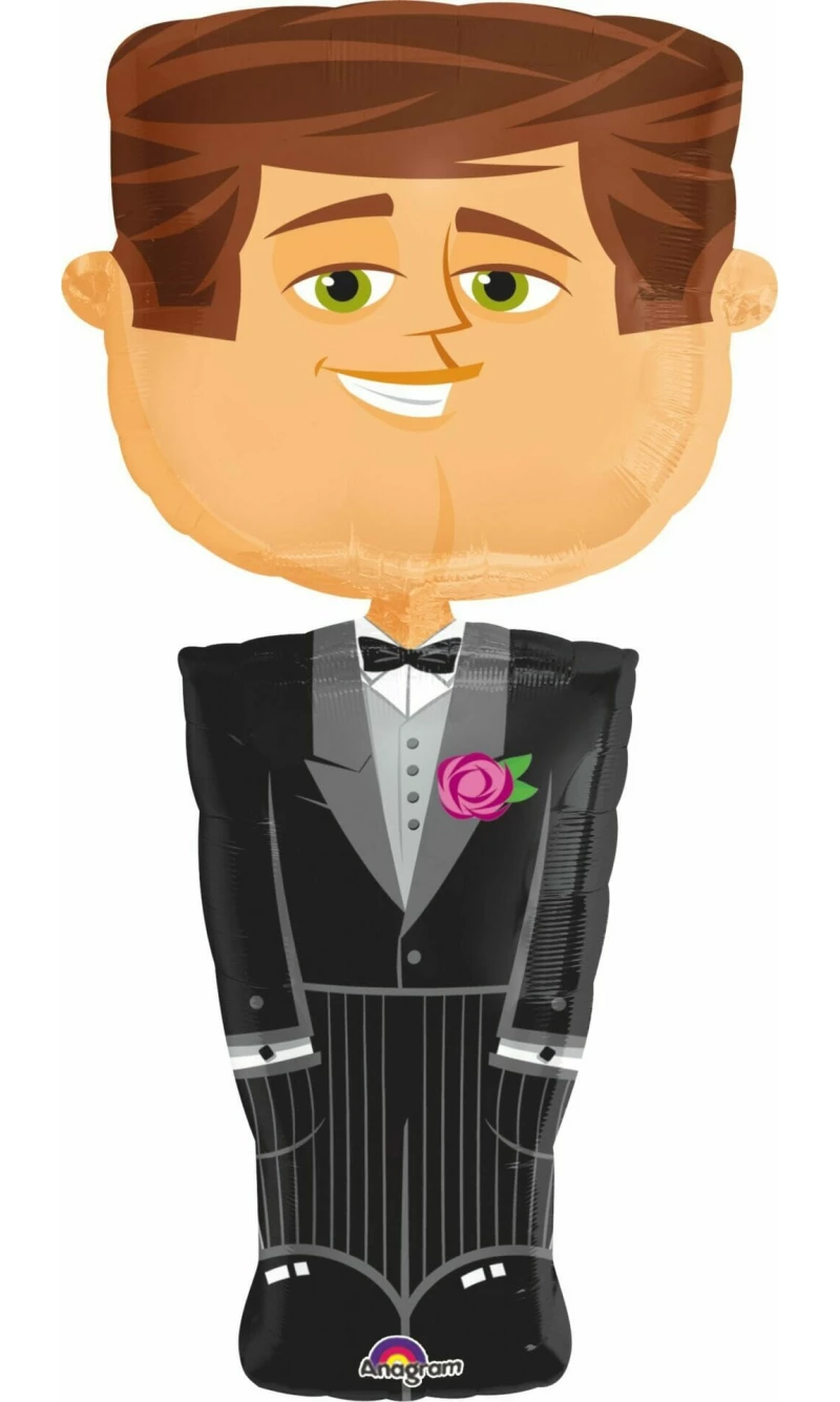 Wedding Groom AirWalker Foil Balloon 26'' x 50'' (66cm x 127cm)