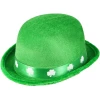 St Patrick's Day Felt Bowler Hat Irish W/SHAMROCK