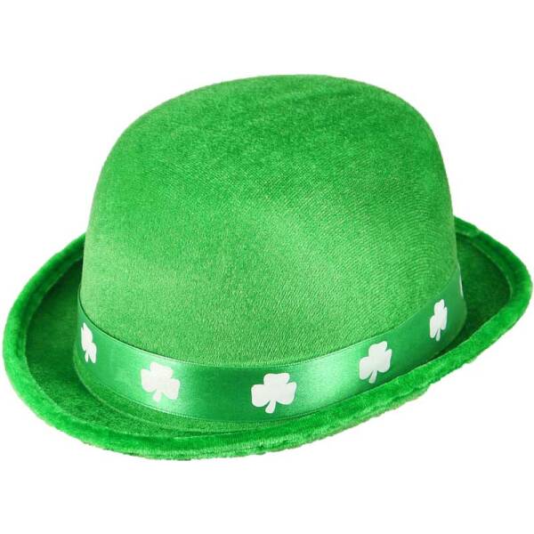 St Patrick's Day Felt Bowler Hat Irish W/SHAMROCK