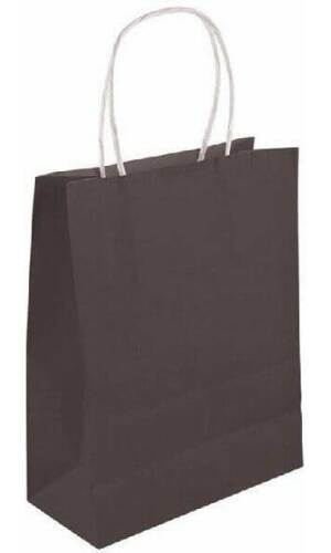 Party Paper Bag With Handles Black - 14x21x7cm