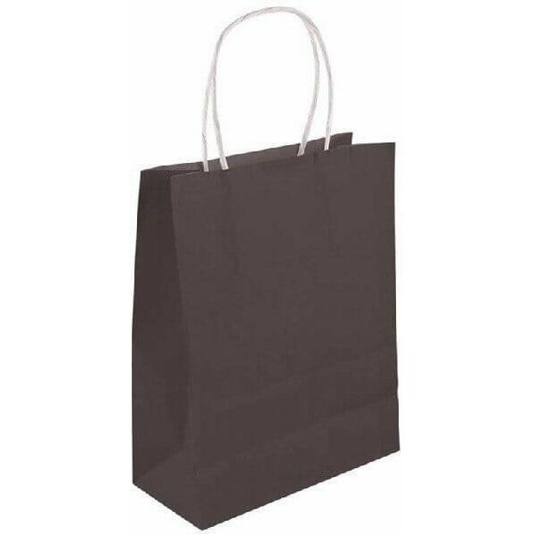 Party Paper Bag With Handles Black - 14x21x7cm