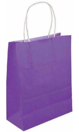 Party Paper Bag With Handles Purple - 14x21x7cm