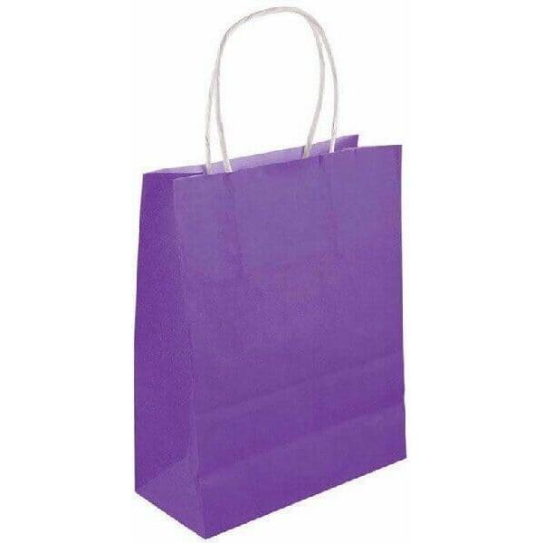 Party Paper Bag With Handles Purple - 14x21x7cm