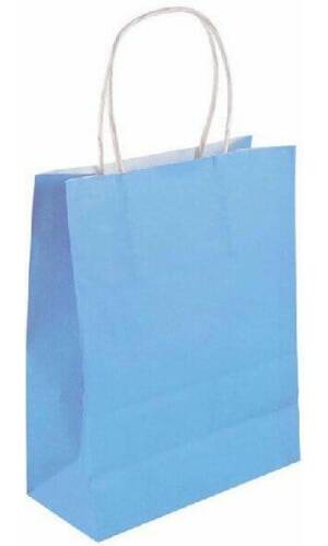 Party Paper Bag With Handles Baby Blue - 14x21x7cm