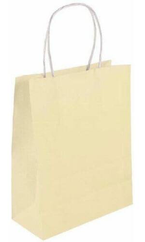 Party Paper Bag With Handles Ivory - 21x14x7cm