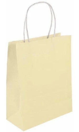 Party Paper Bag With Handles Ivory - 21x14x7cm