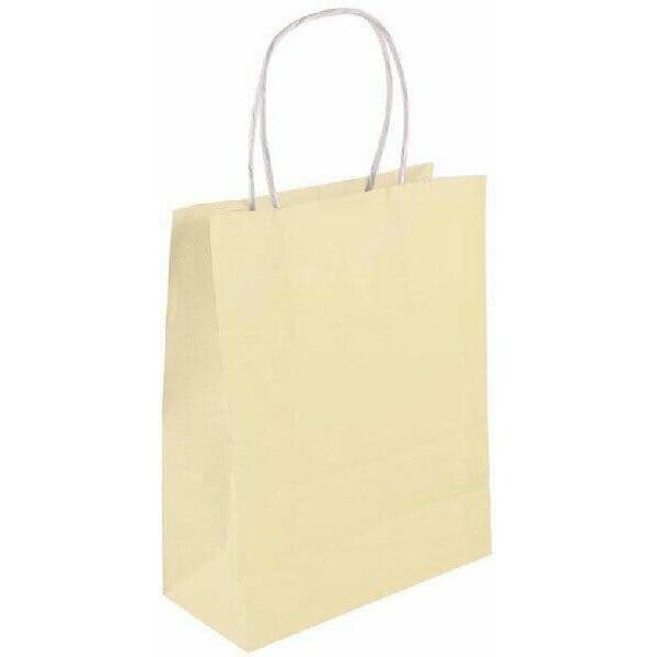 Party Paper Bag With Handles Ivory - 21x14x7cm