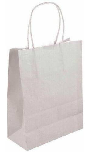 Party Paper Bag With Handles Silver - 21x14x7cm