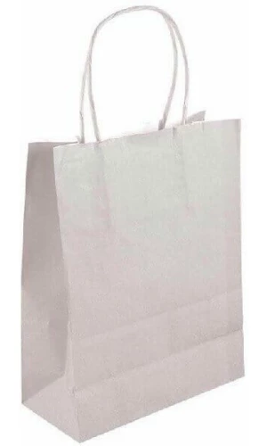 Party Paper Bag With Handles Silver - 21x14x7cm